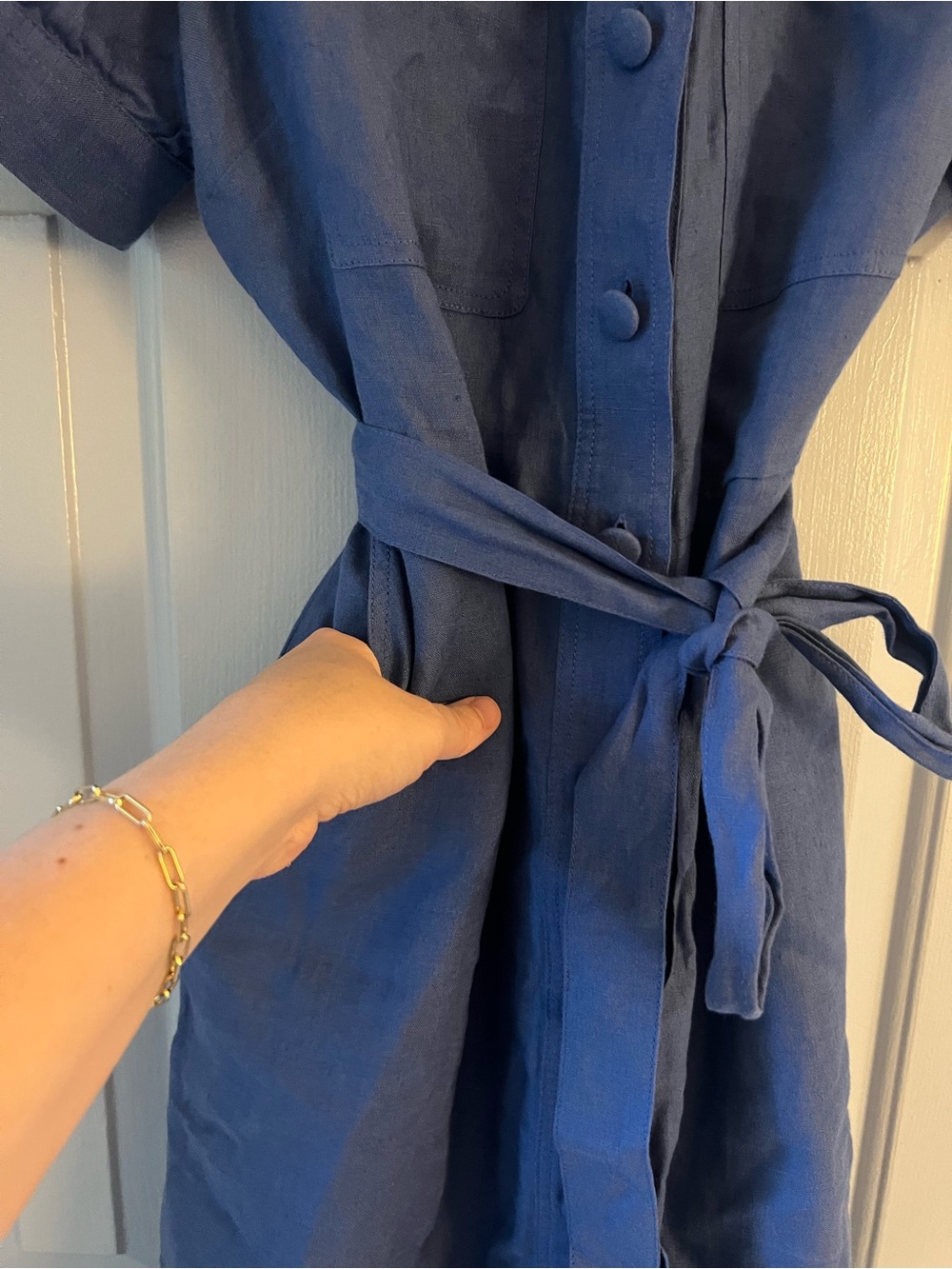 Boden Carrie Linen Shirt Dress, Size 10L - Picture 4 of 12